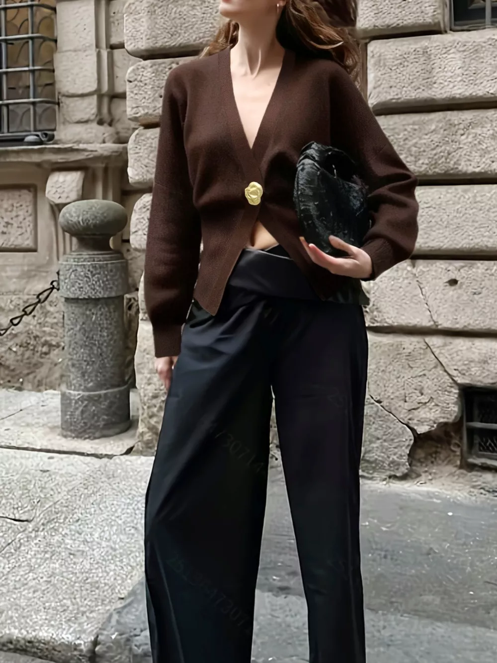 Single-Button Fitted Cardigan, image 2