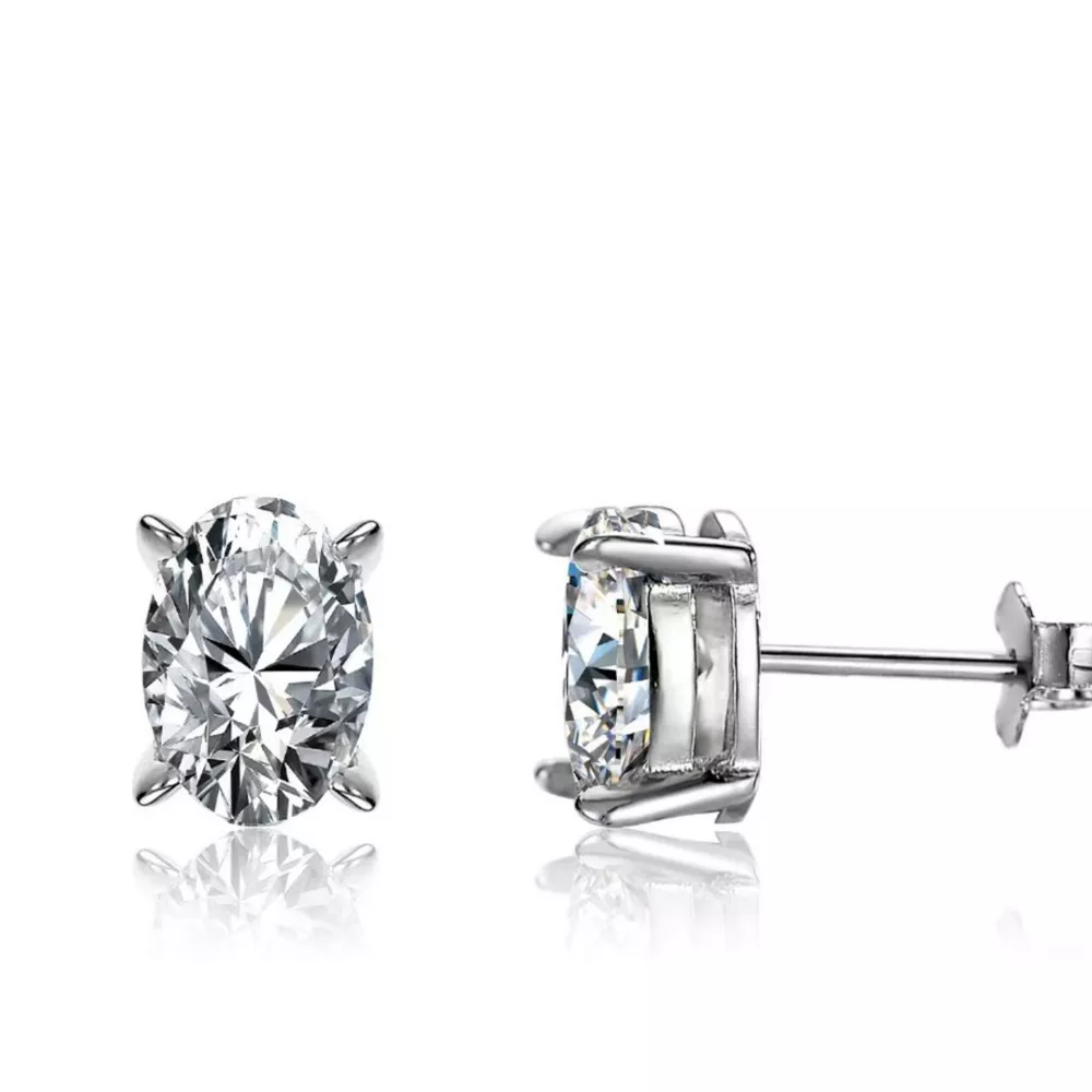 1 Carat Moissanite 925 Sterling Silver Stud Earrings, image 10