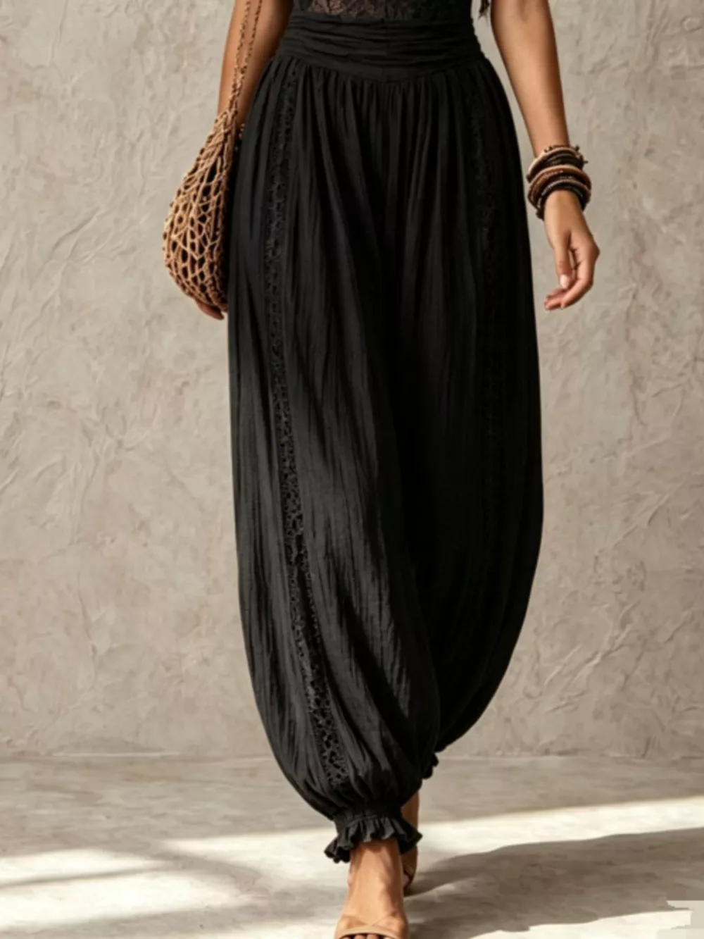 Boho Lace Corset Bodice Jumpsuit with Harem Pants, image 10