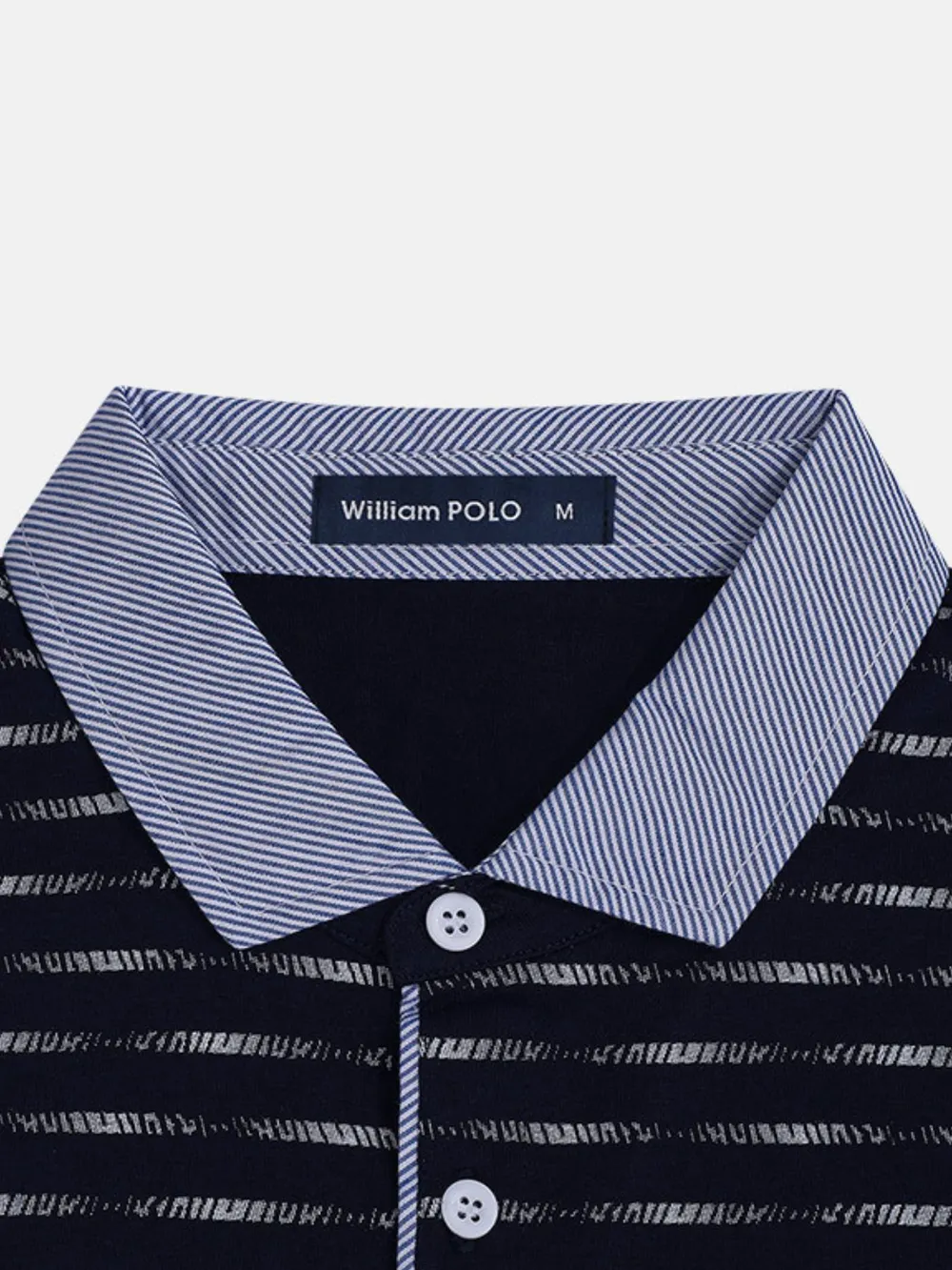 Men's Plus Size Classic Striped Polo Shirt with Contrast Collar, image 3