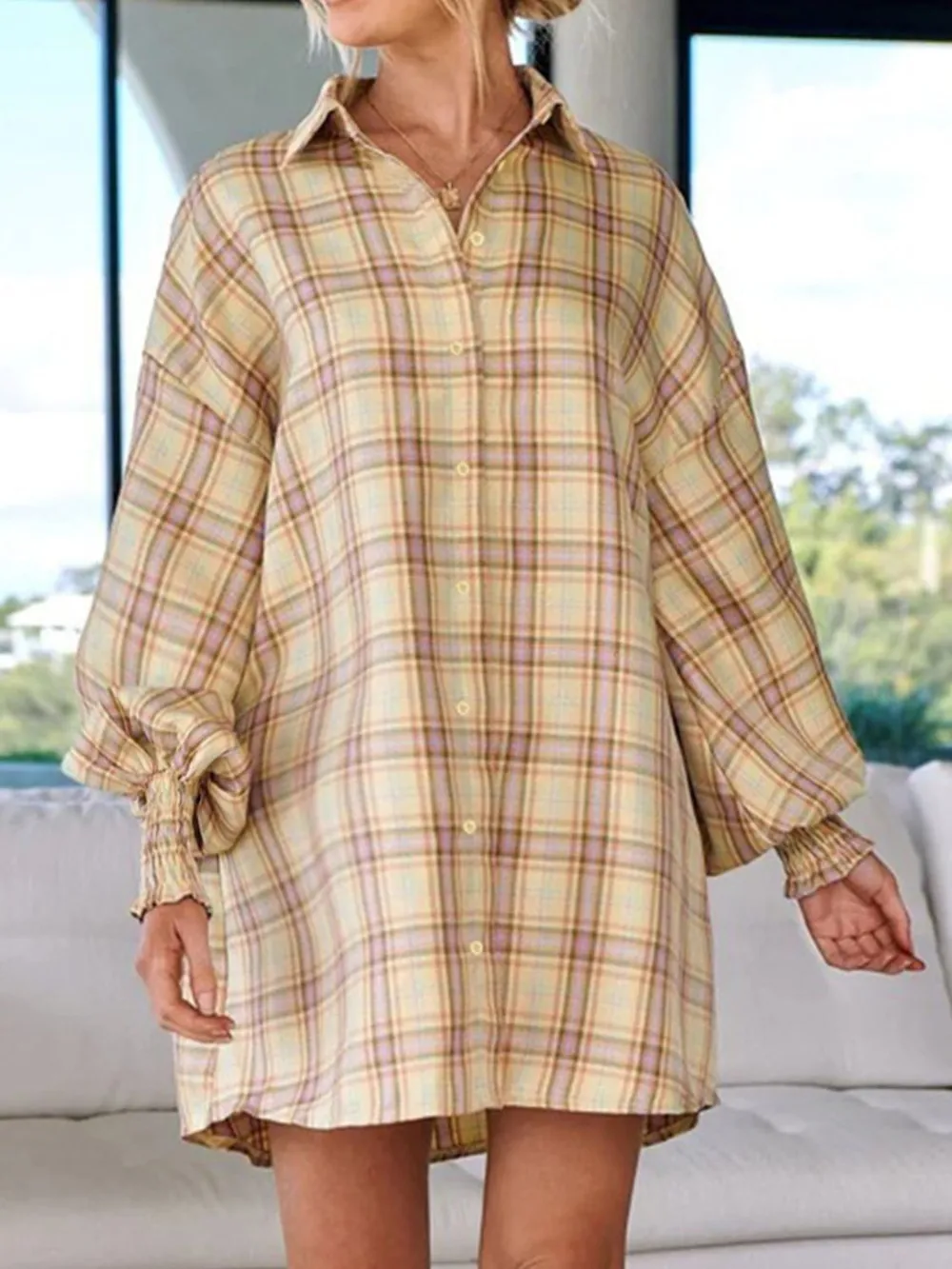 Plaid Button Up Long Sleeve Shirt, image 3