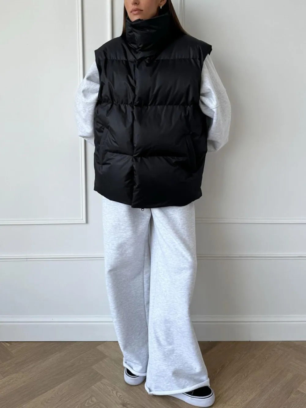 Zip Up Turtleneck Vest Coat, image 8
