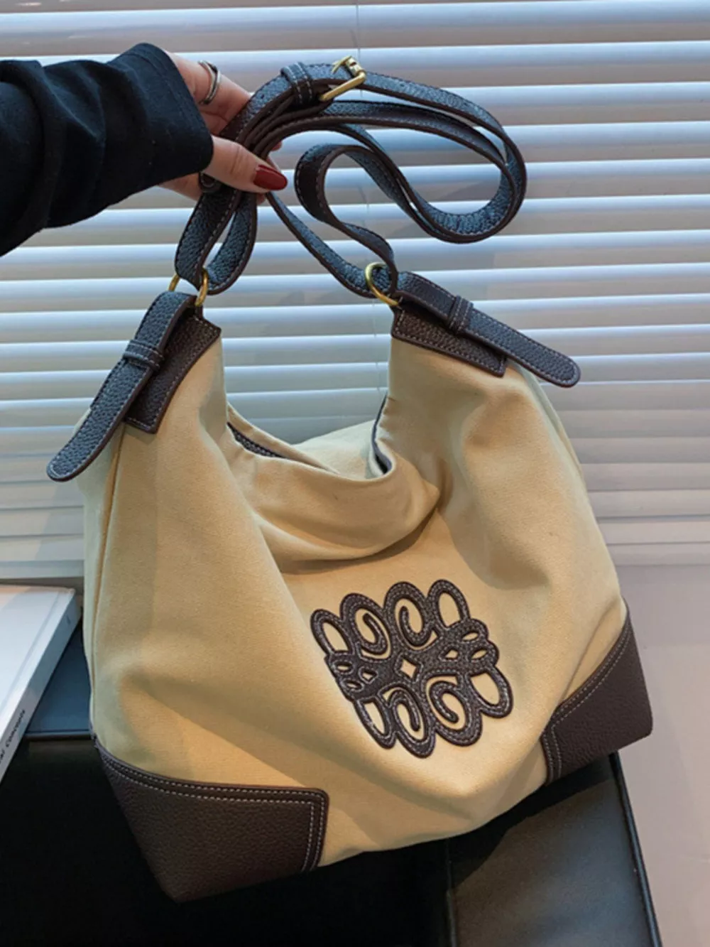 Embroidered Canvas Tote Bag, image 11