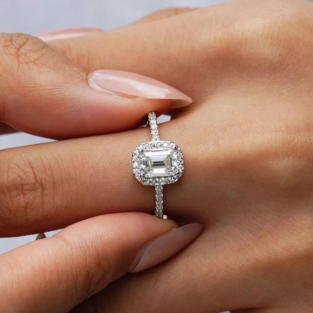 1 Carat Moissanite 925 Sterling Silver Ring, image 9