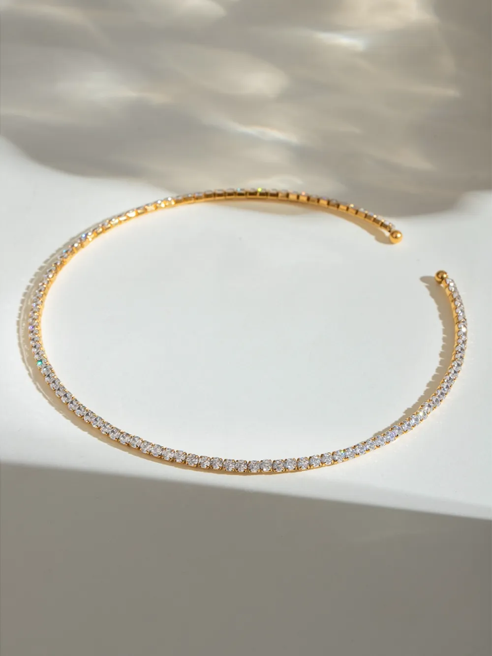 Stainless Steel Inlaid Zircon Necklace, image 5