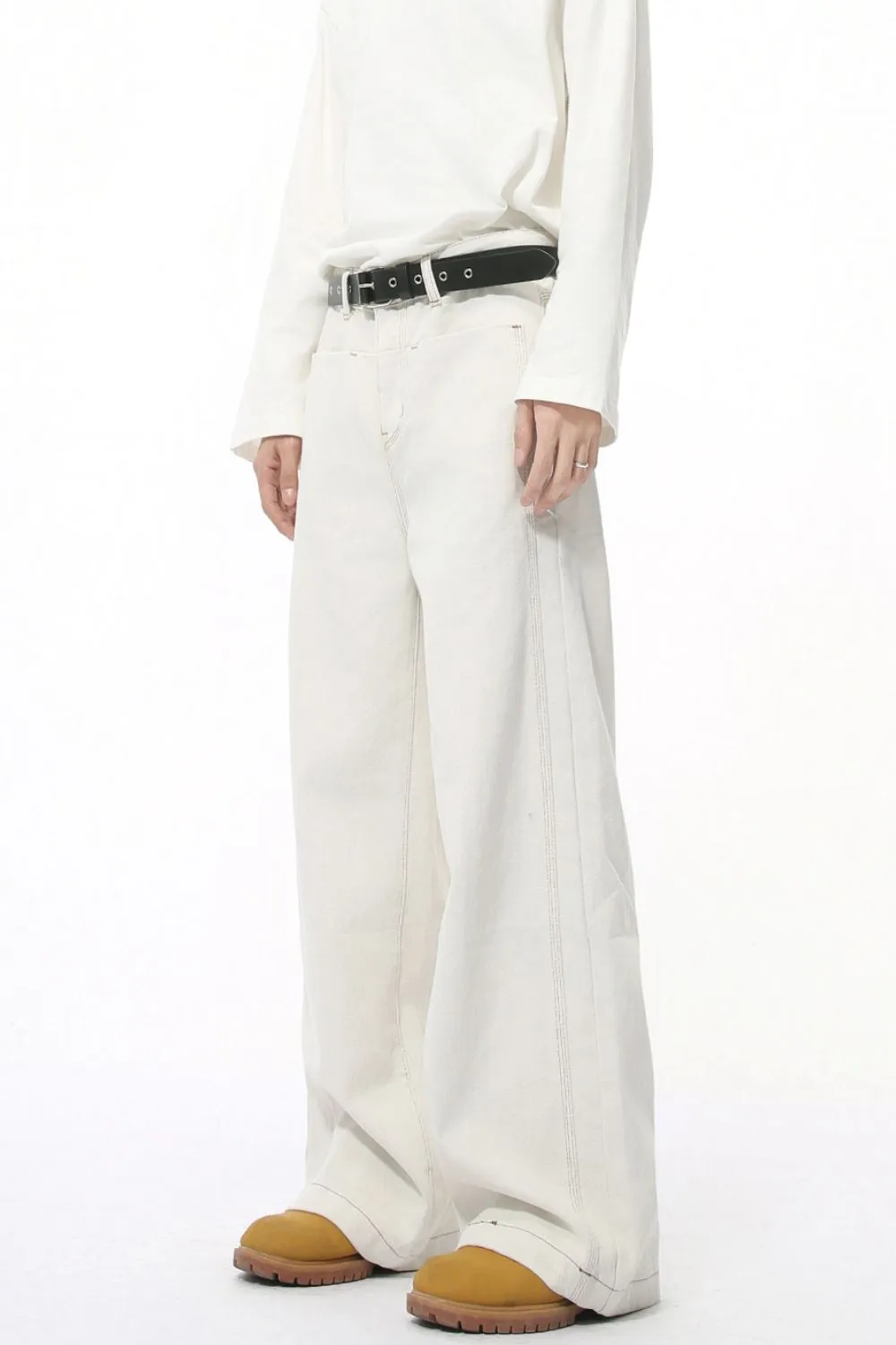 Straight Leg Jeans with Stitch Detail, image 5