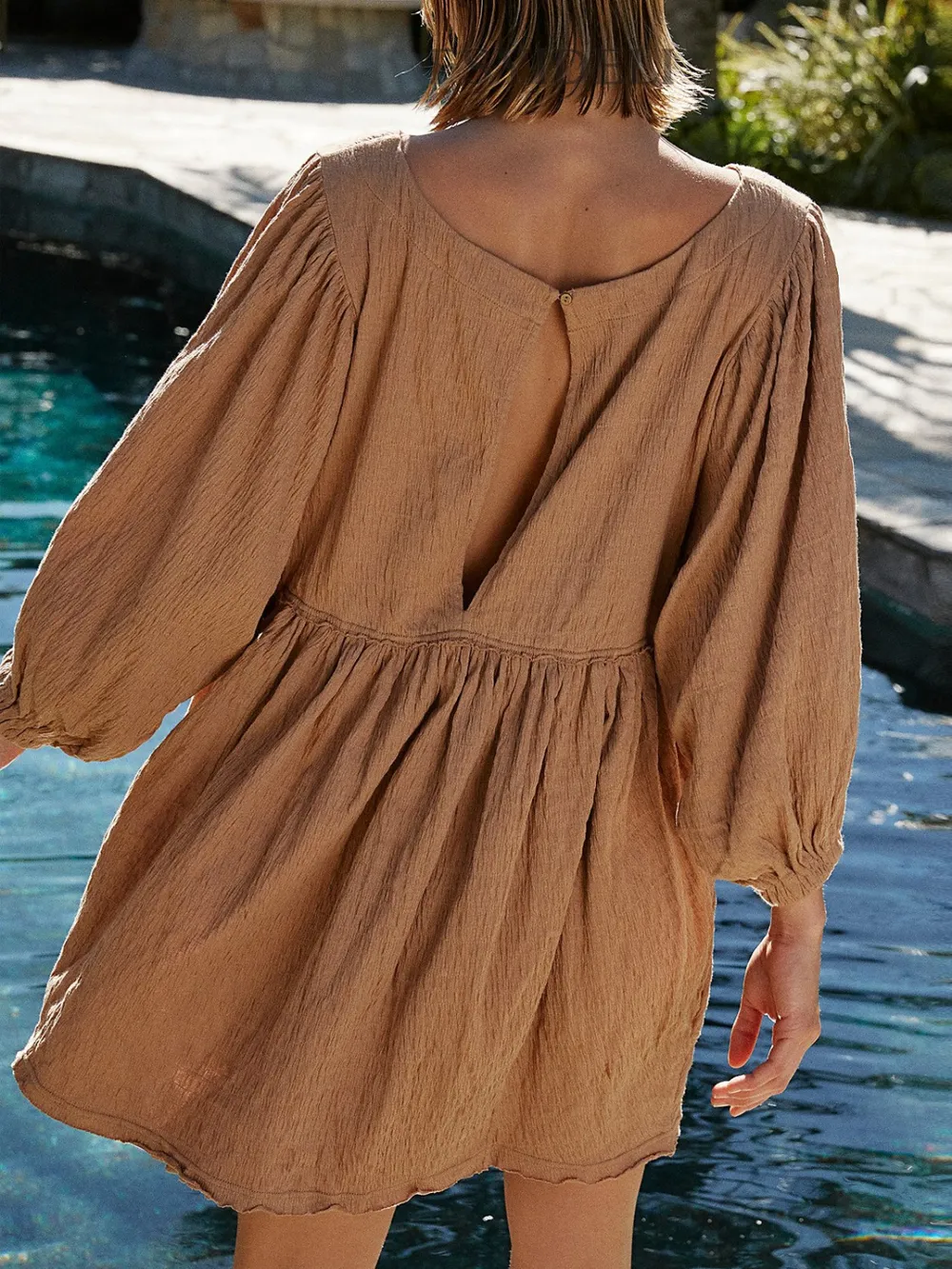 Cutout Textured Long Sleeve Mini Dress, image 8