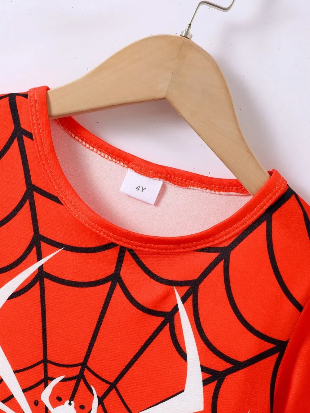 Children's Spider Round Neck Short Sleeve T-Shirt and Pants Set, image 3