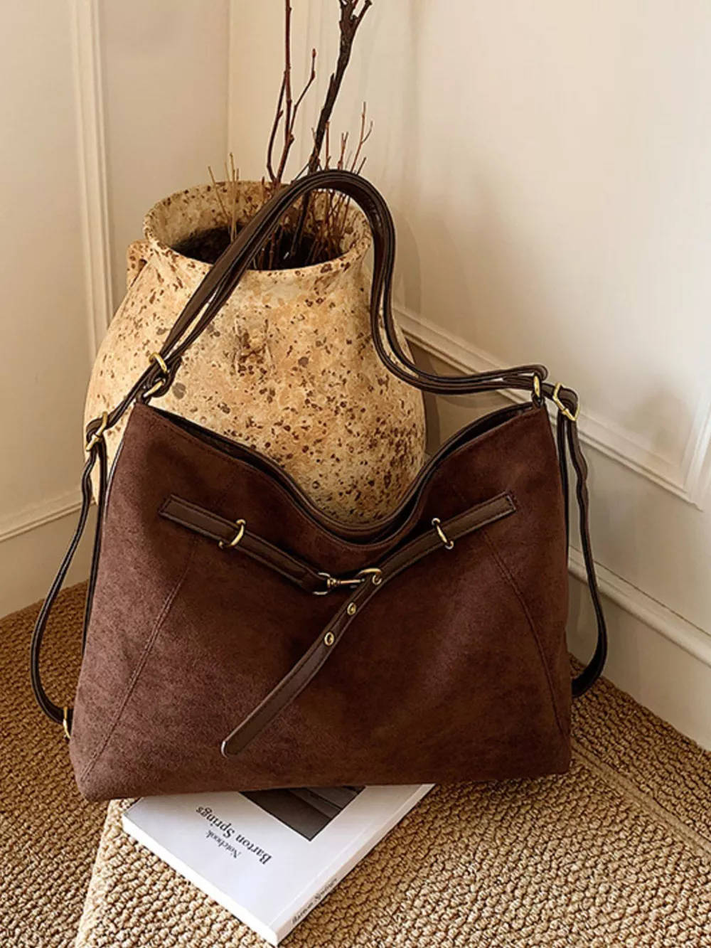 Vintage Suede Tote Bag, image 12