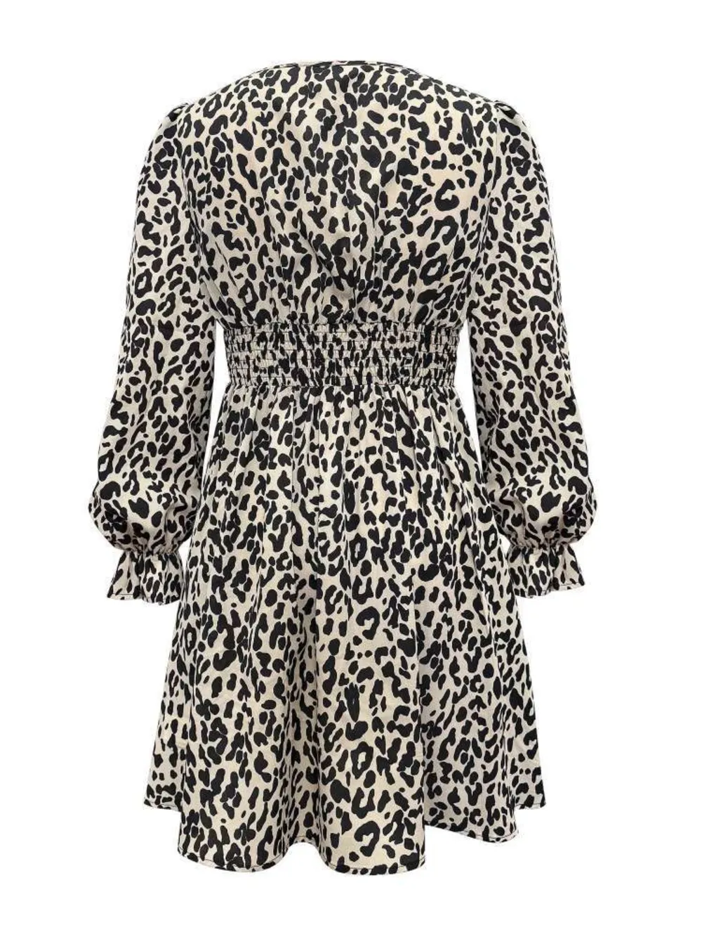 Leopard V-Neck Flounce Sleeve Dress, image 5