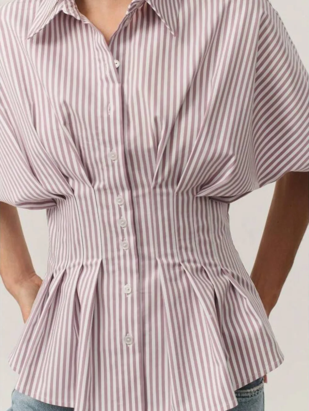 Striped Short Sleeve Button-Up Shirt, image 4