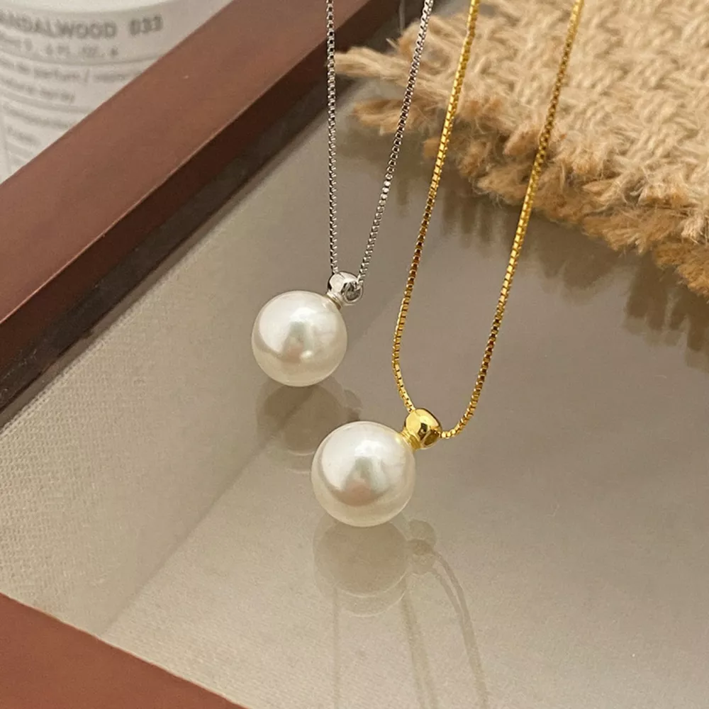 925 Sterling Silver Pearl Pendant Necklace, image 2