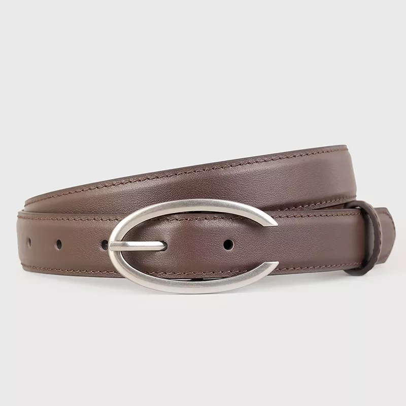 Oval Buckle Leather Belt, image 6