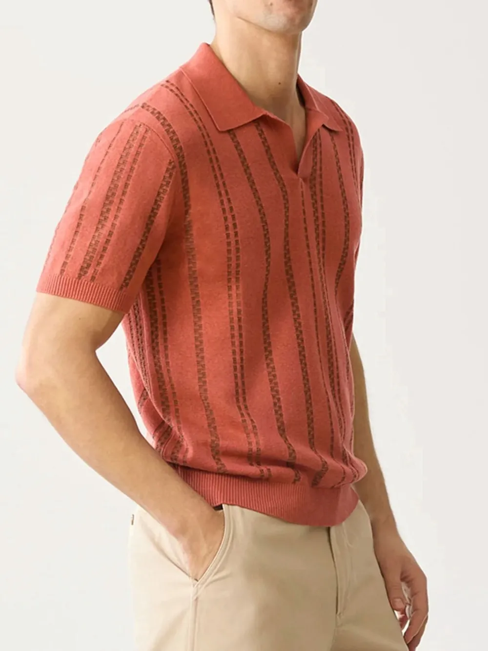 Men's Plus Size Collared Neck Short Sleeve Polo, image 2