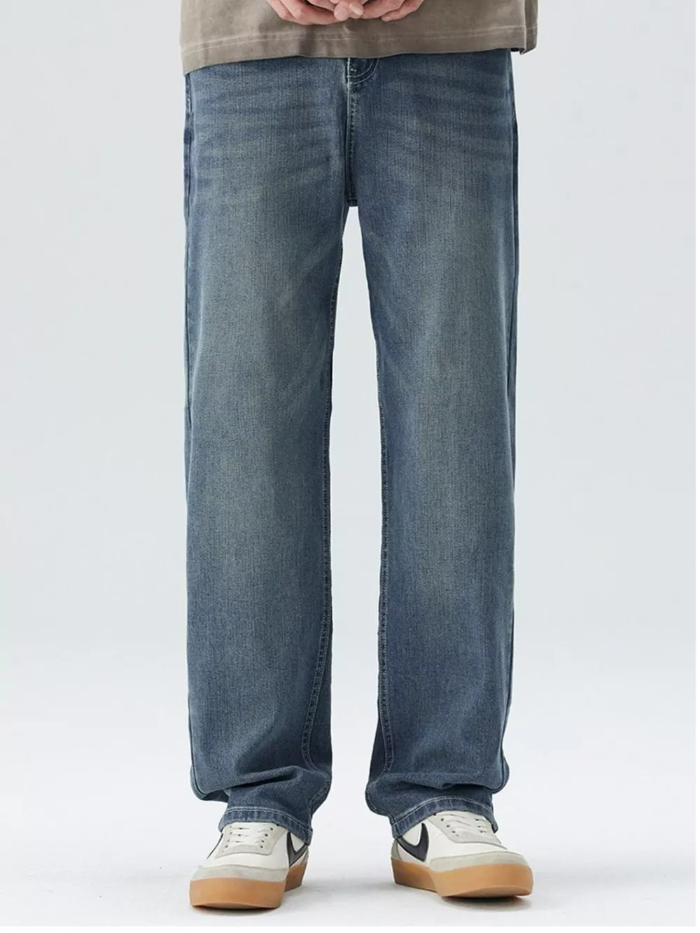 Men's Wide Leg Jeans with Pockets, image 7