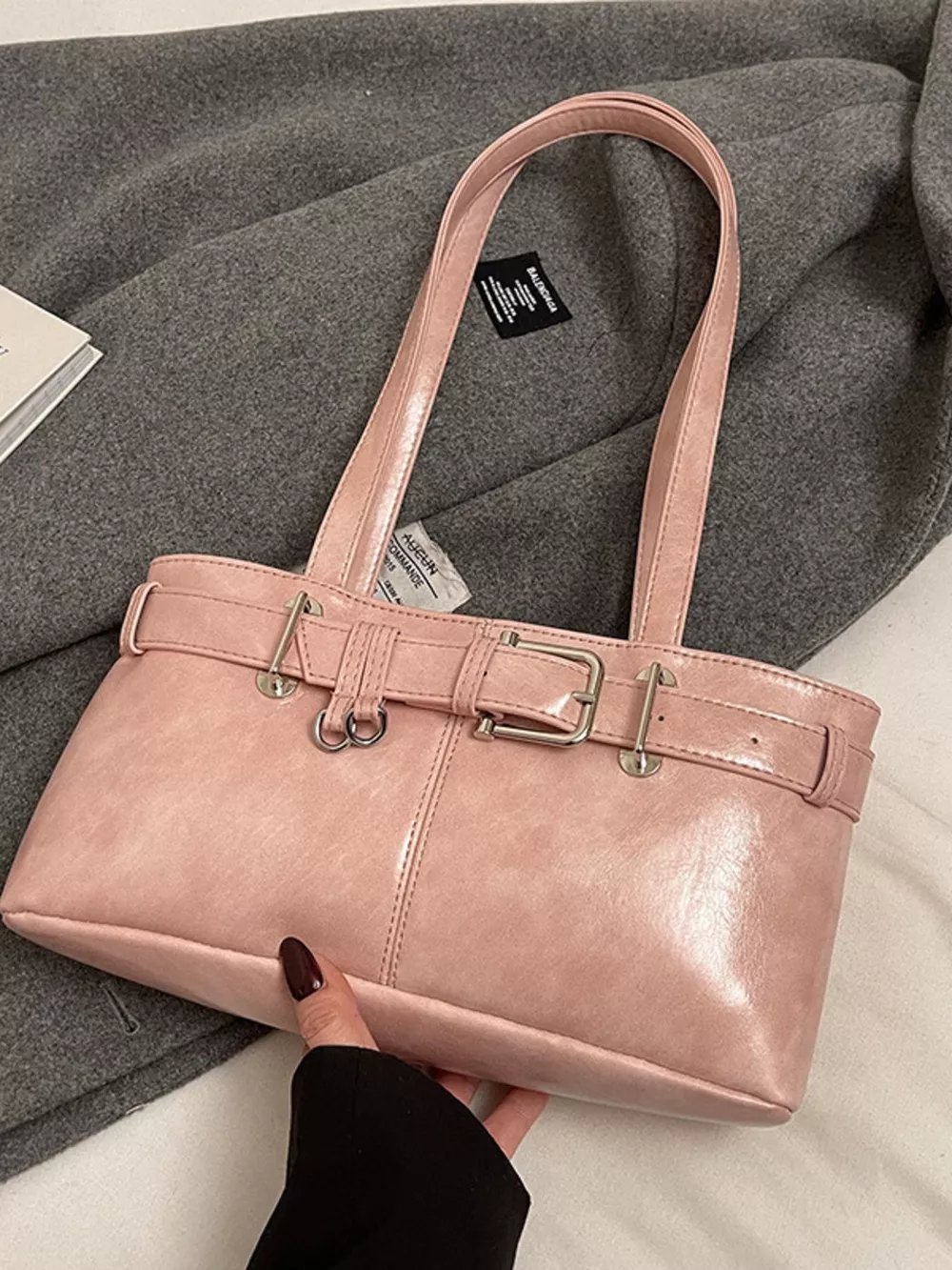 Buckle Decor Shoulder Bag, image 11