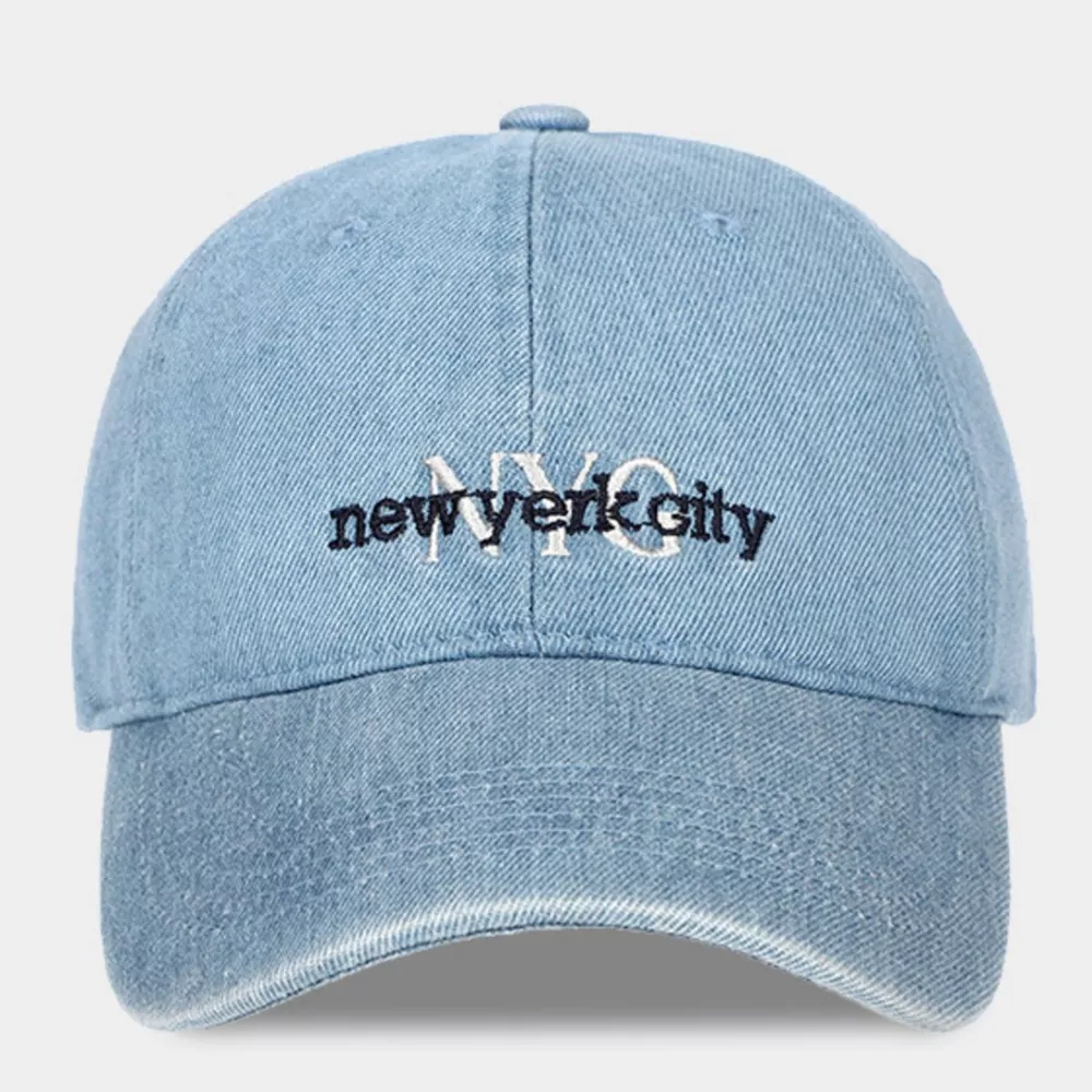 New York City Embroidered Denim Baseball Cap
