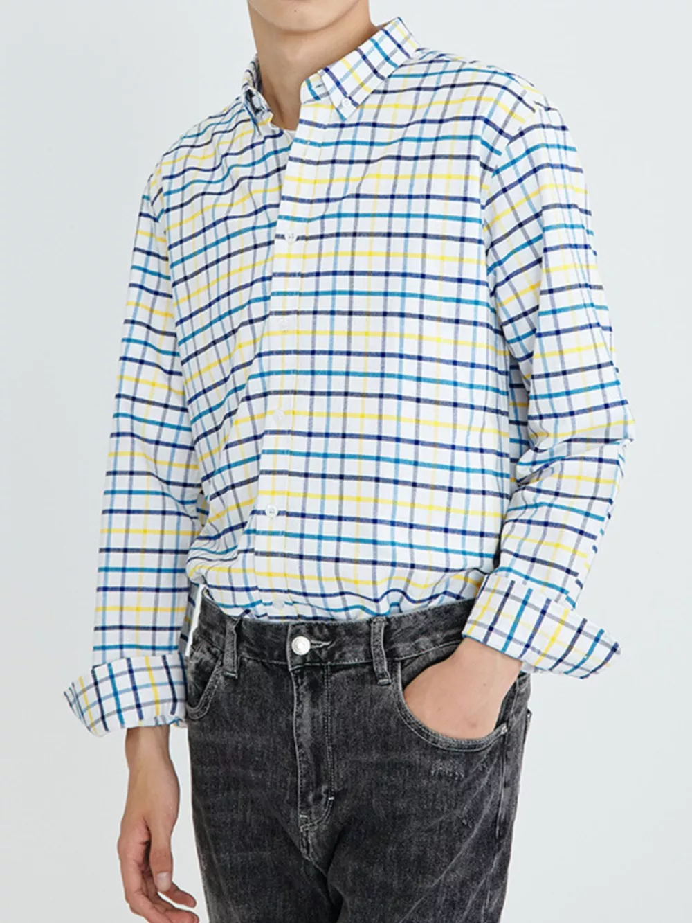 Men's Full Size Plaid Long Sleeve Shirt Plus Size, image 7