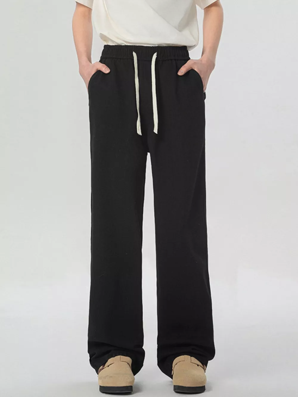 Men's Full Size Loose Fit Drawstring Linen Pants Plus Size