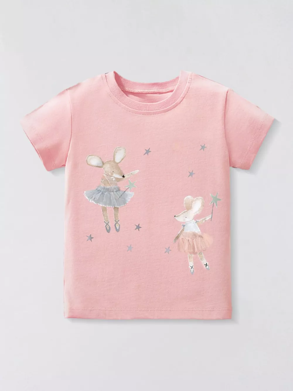 Children's Mouse Ballerina Graphic Round Neck Tee