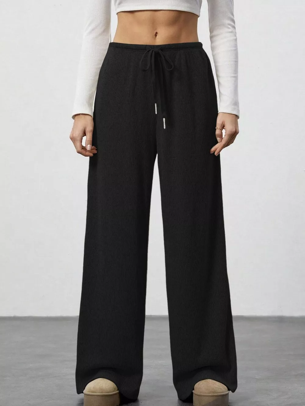 Relaxed Fit Wide Leg Pants, image 4