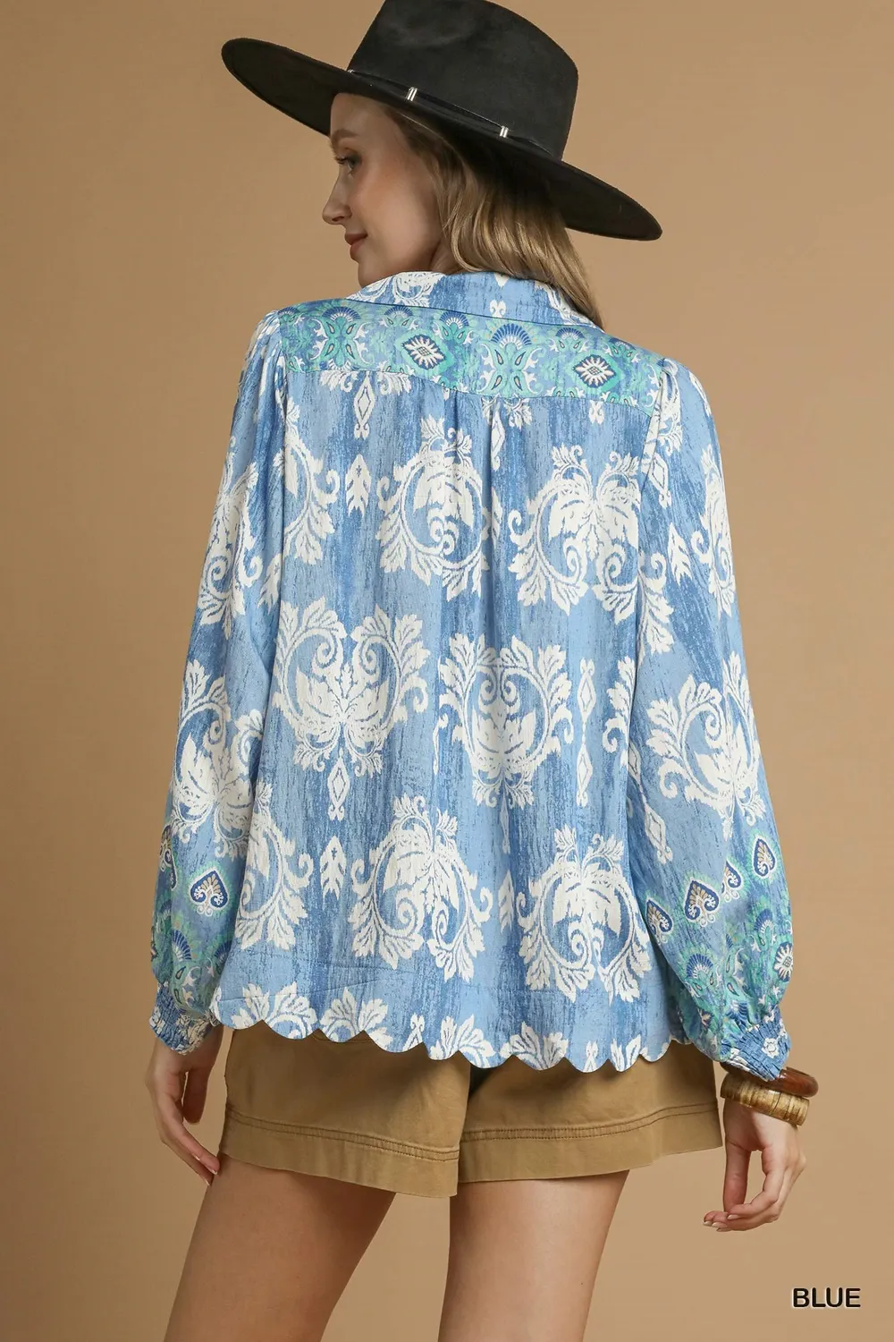 Printed Long Sleeve Blouse, image 4
