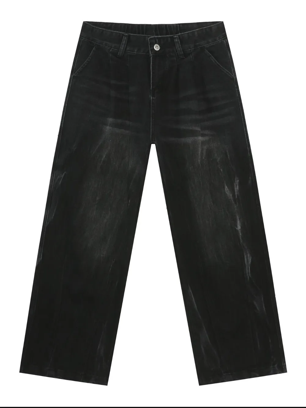 Men's High Waist Washed Jeans, image 6