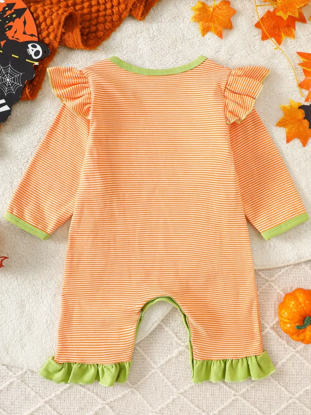 Children's Christmas-Themed Striped Snapped Legs Jumpsuit, image 11