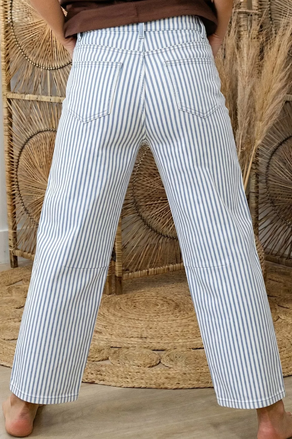 Striped Barrel Leg Jeans, image 3