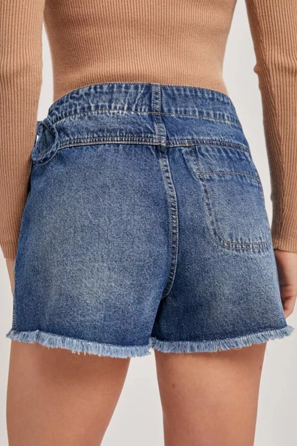 Wrapped Tied Waist Denim Skort, image 2