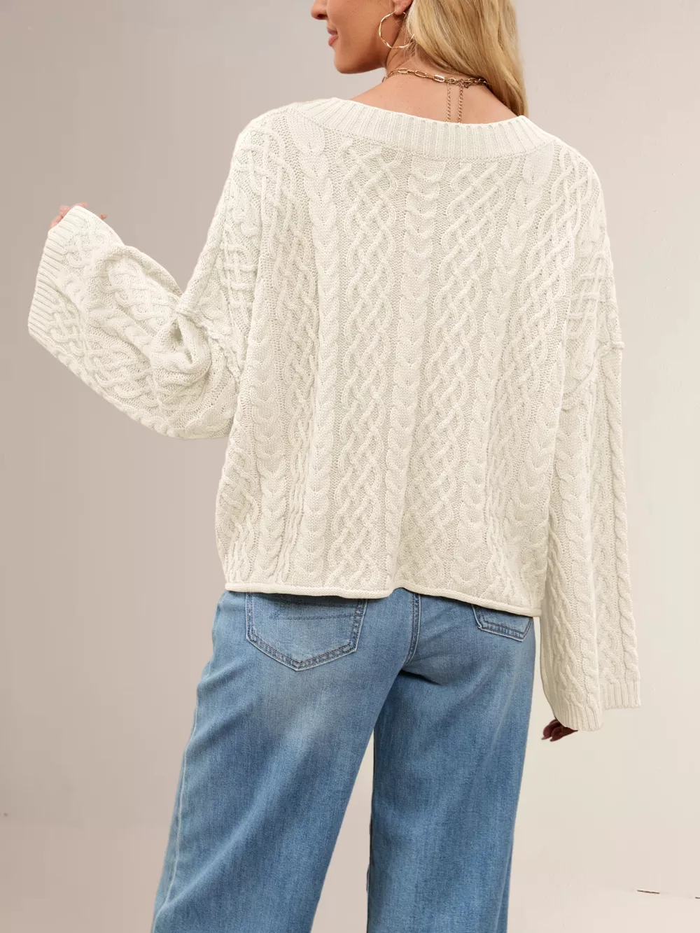 Cable Knit Button-Down Cardigan, image 23