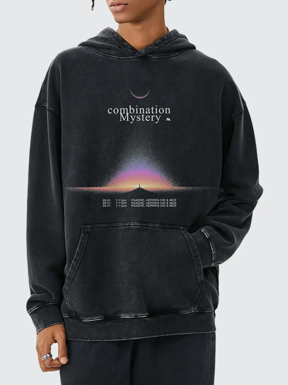 Men's Graphic Dropped Shoulder Hoodie, image 4