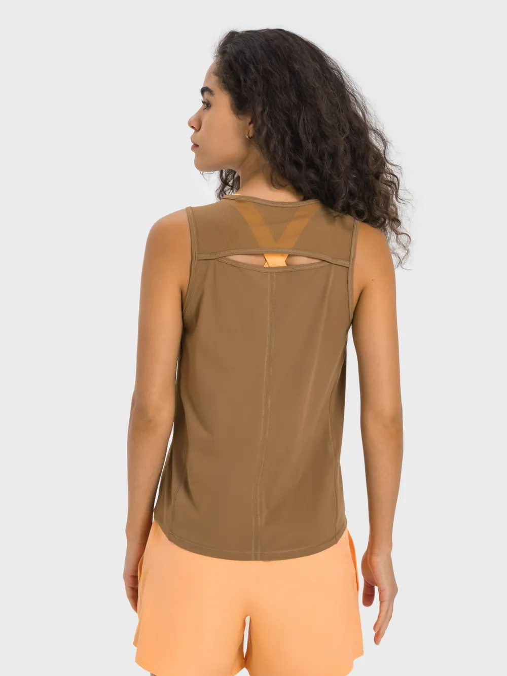 Cutout Back Round Neck Active Tank, image 4