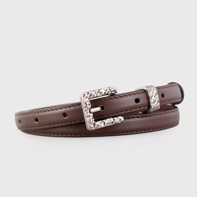 Textured Buckle Leather Belt, image 4