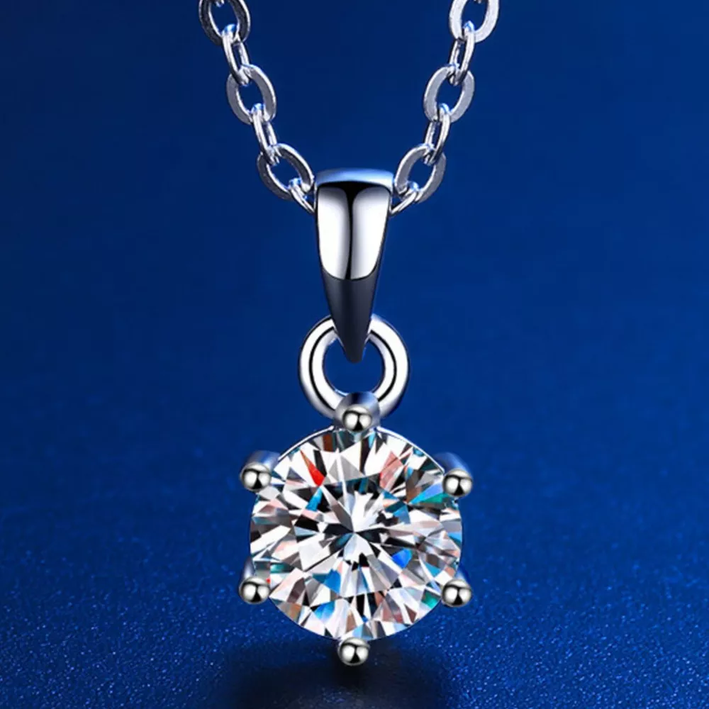 5 Carat Moissanite 925 Sterling Silver Pendant Necklace, image 3
