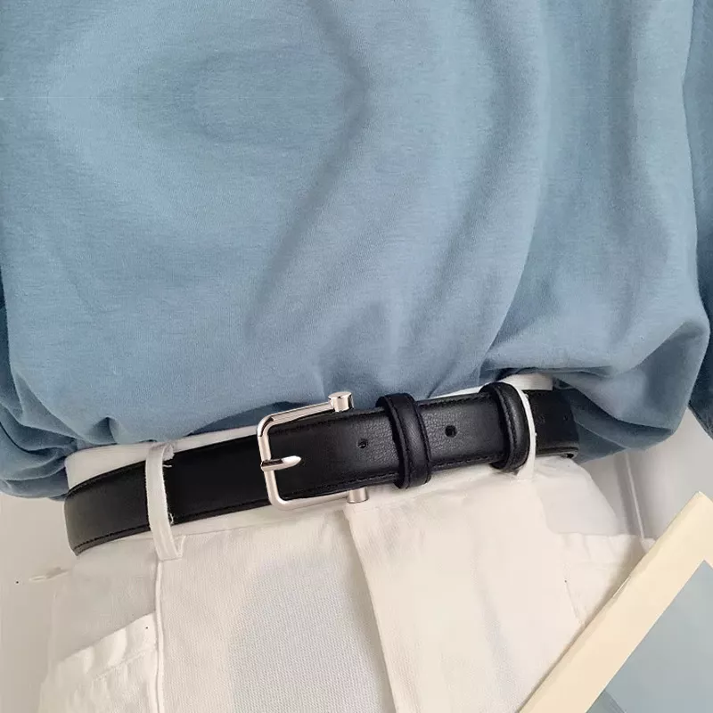Silver Buckle Leather Belt, image 4