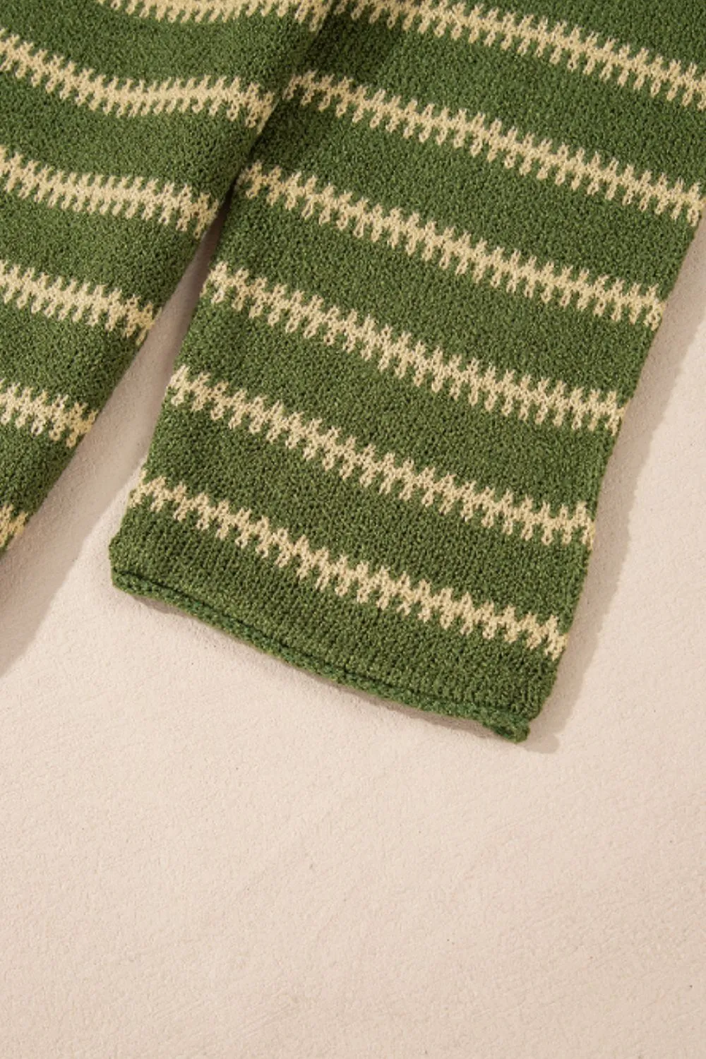 Striped Round Neck Dropped Shoulder Sweater, image 2