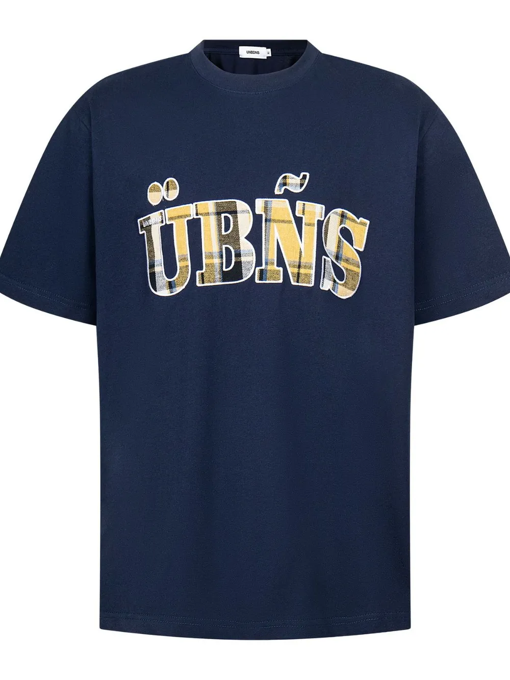 Men's UBNS Plaid Letter Oversized T-Shirt