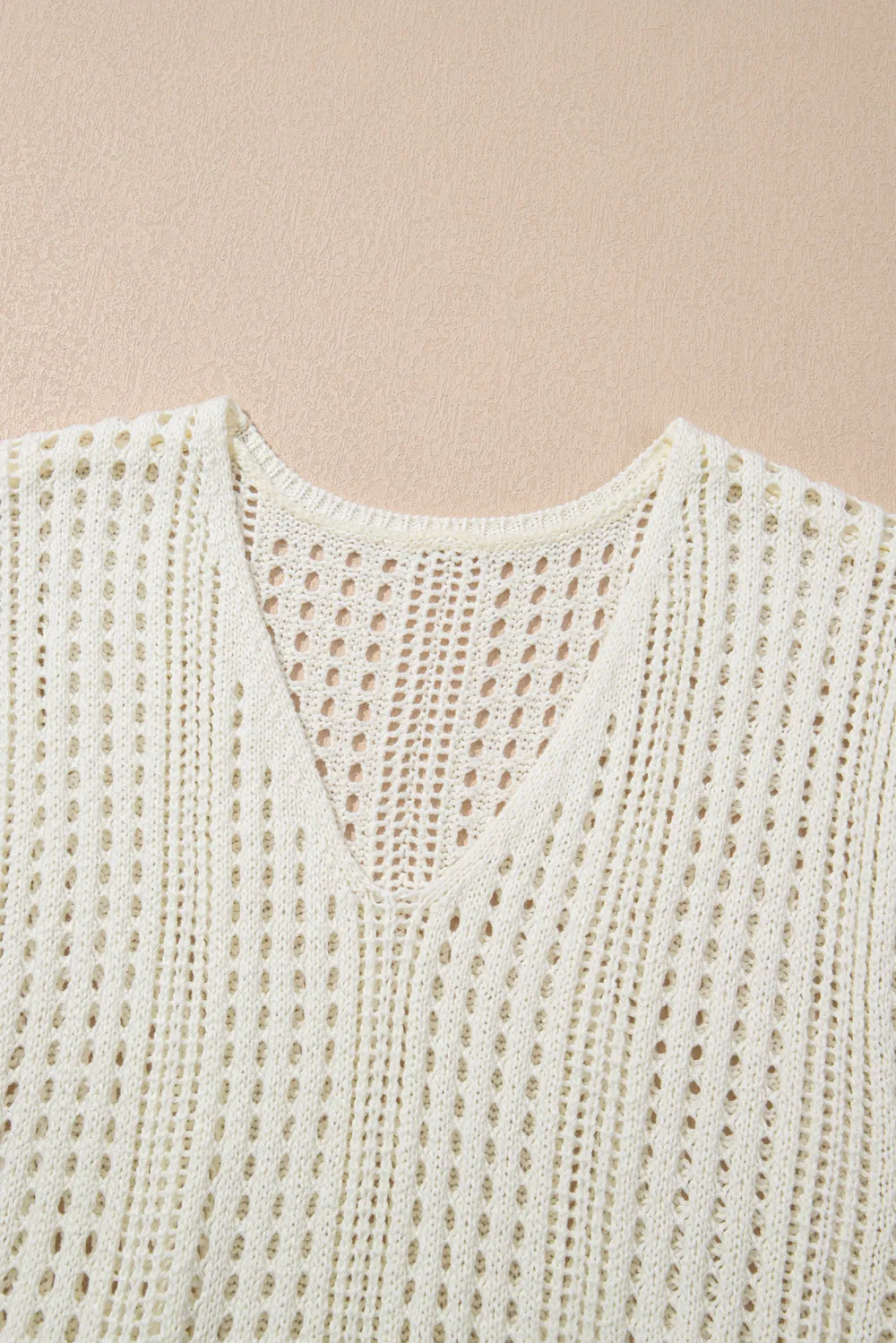 Side Slit Drawstring V-Neck Knit Cover Up Dress, image 2