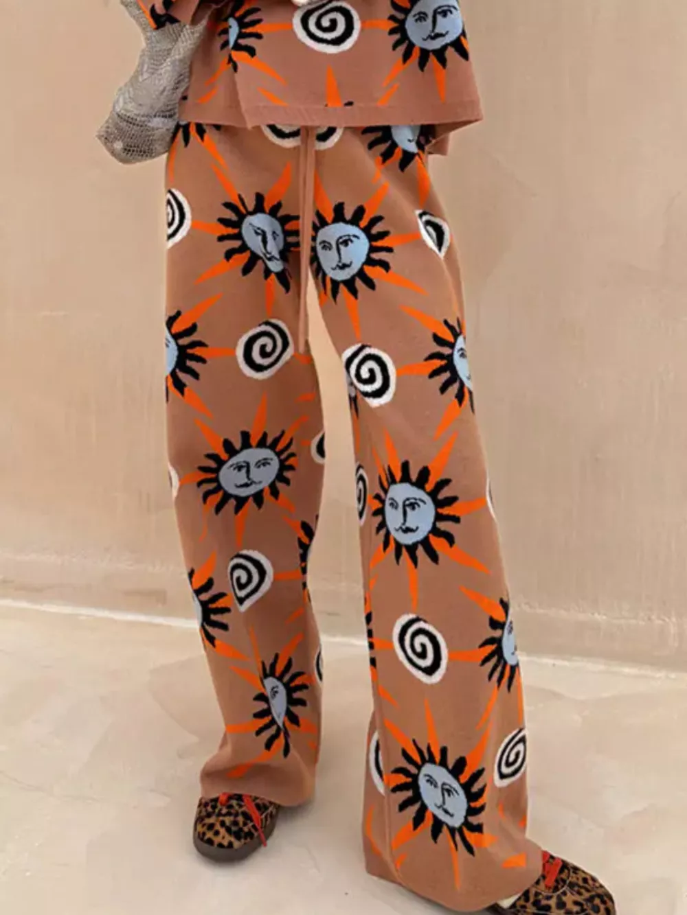 Sun Graphic Top & Cardigan and Pants 3-Piece Sweater Set, image 8