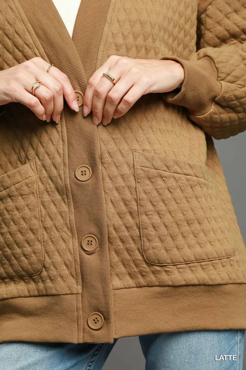 Button-Up Jacquard Cardigan, image 6