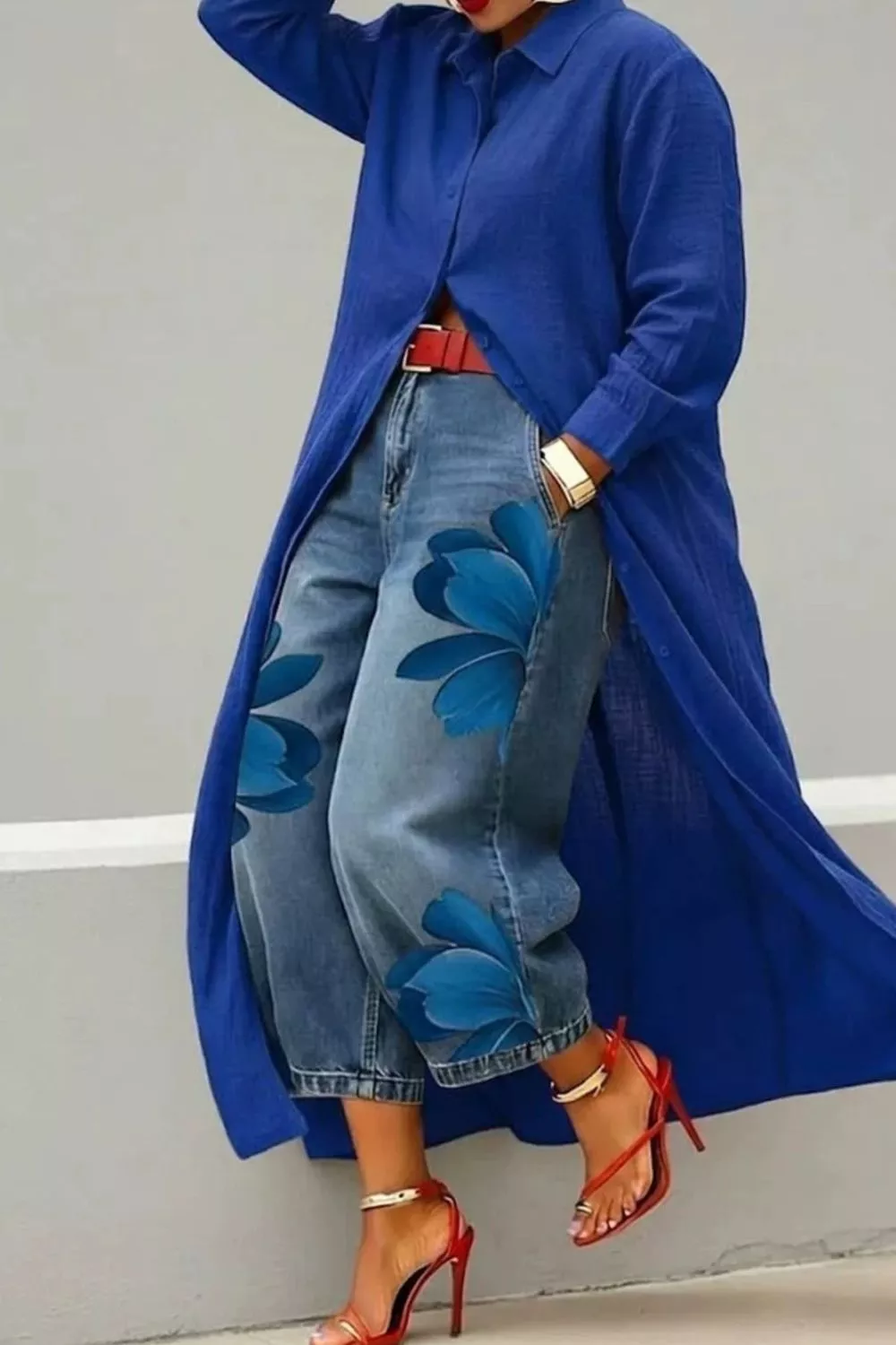 Button Up Long Sleeve Longline Shirt, image 7