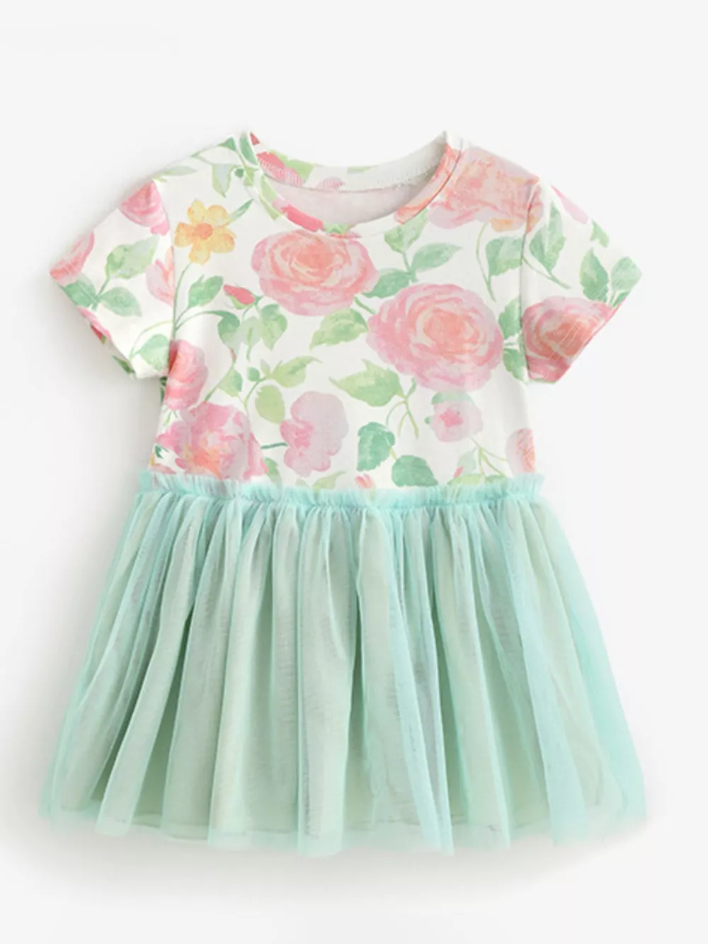 Children's Floral Print Tulle Dress, image 2
