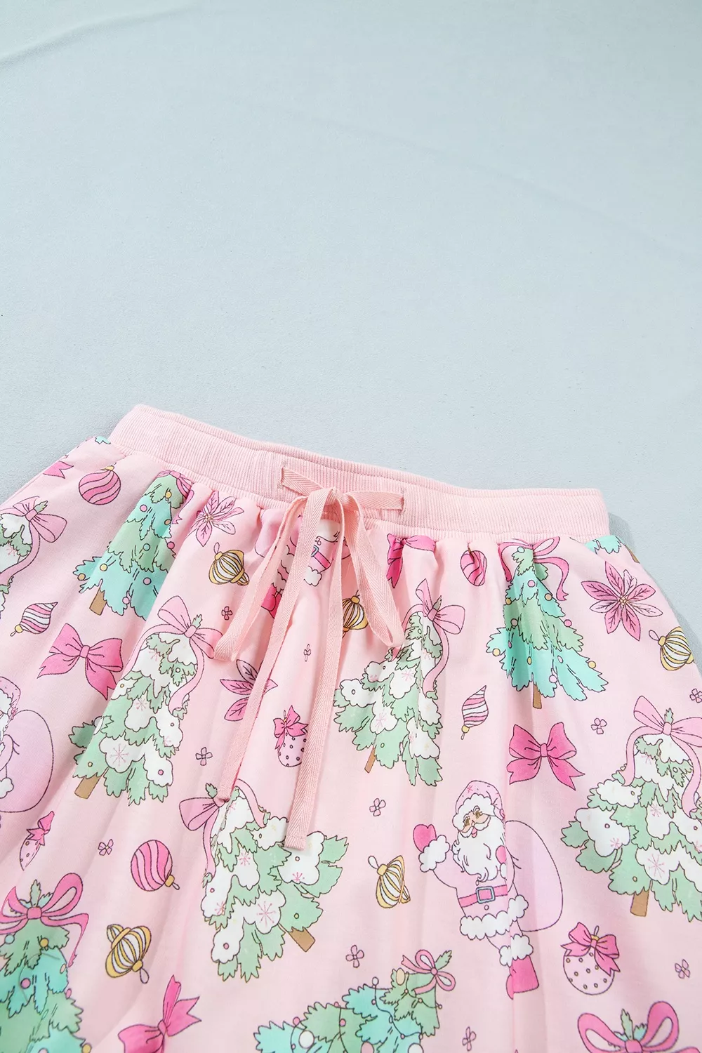 Floral Print Lace Trim Long Sleeve Top and Skirt Set, image 12