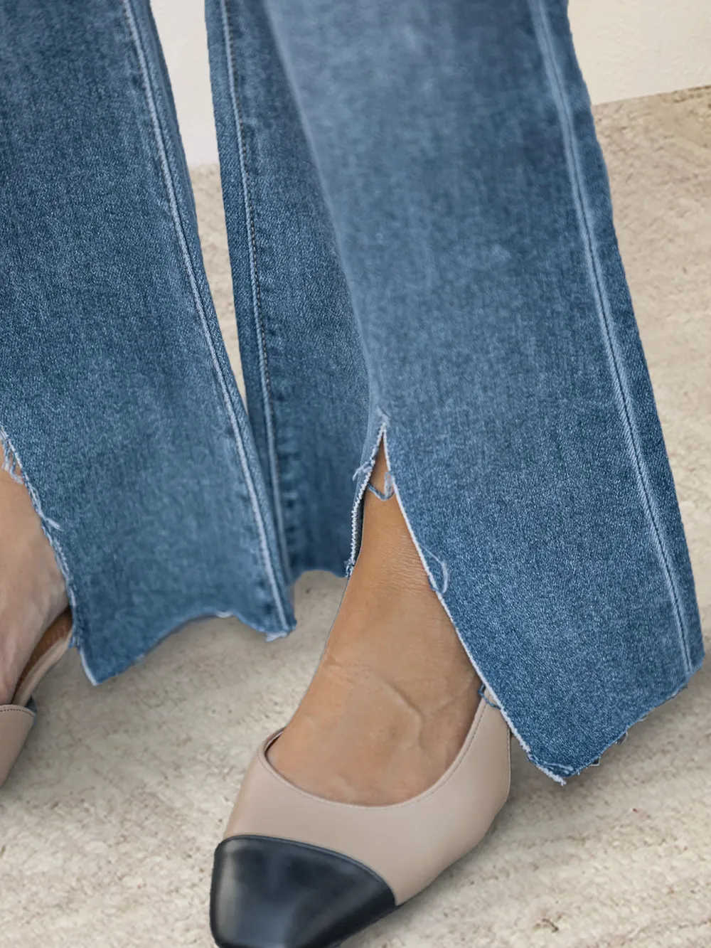 Slit Bootcut Jeans with Pockets, image 4