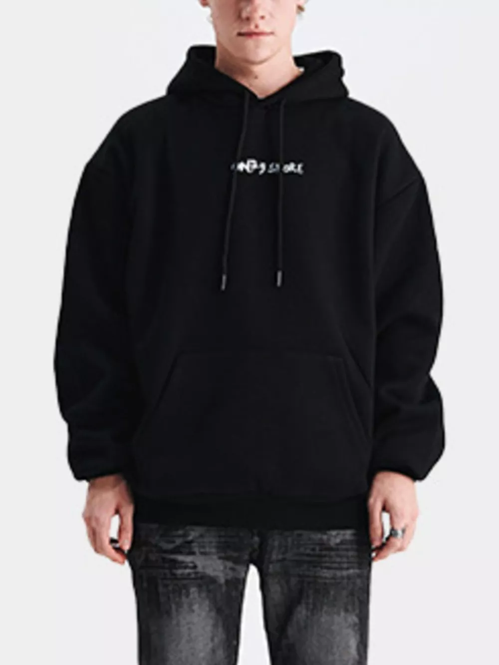 Men's Drop Shoulder Drawstring Hoodie, image 5