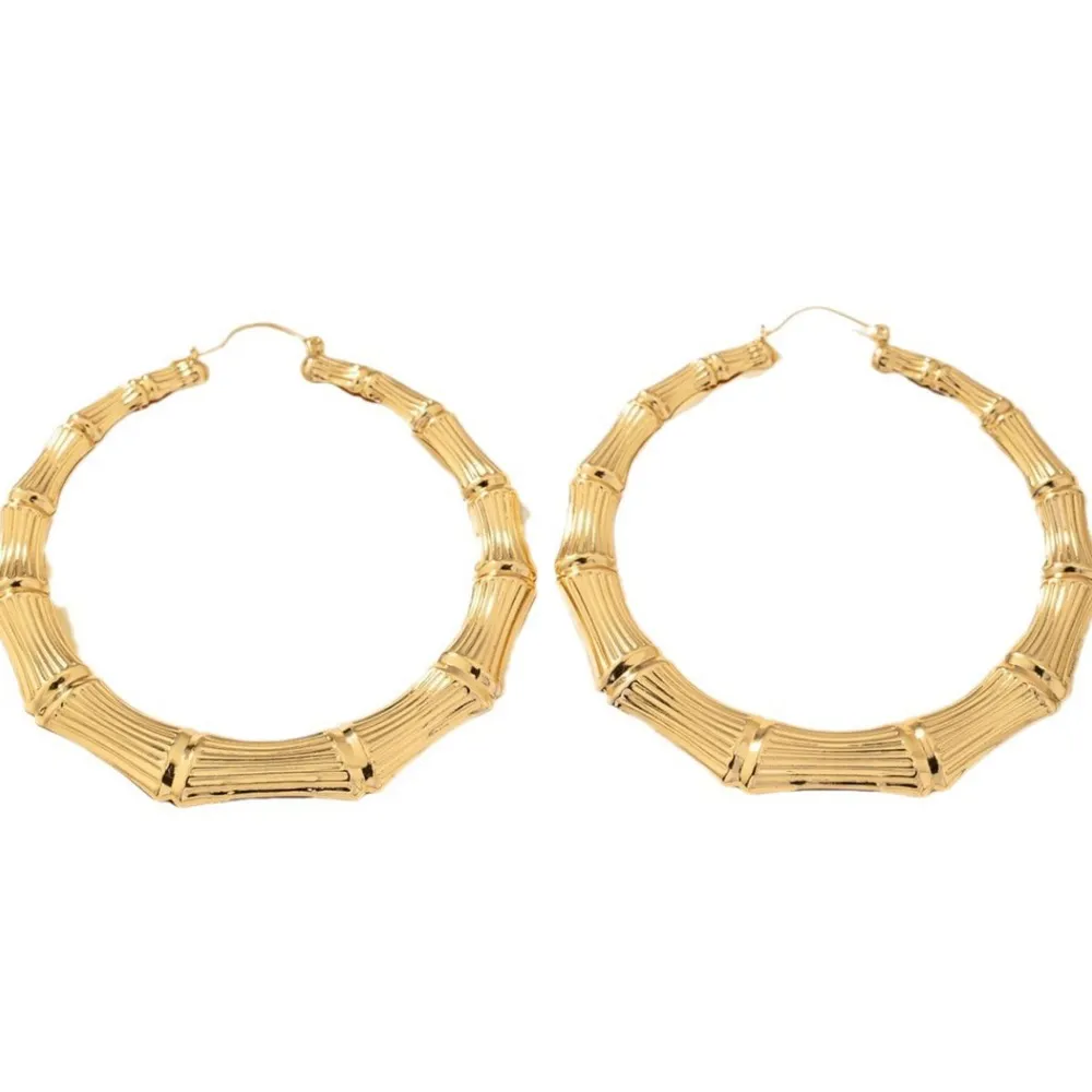 Stainless Steel Textured Hoop Earrings, image 4