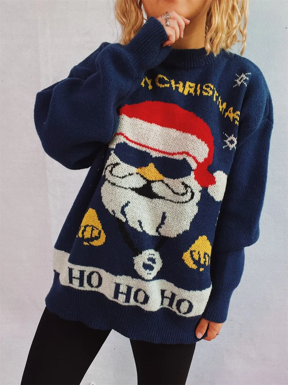 Santa Round Neck Long Sleeve Sweater, image 2