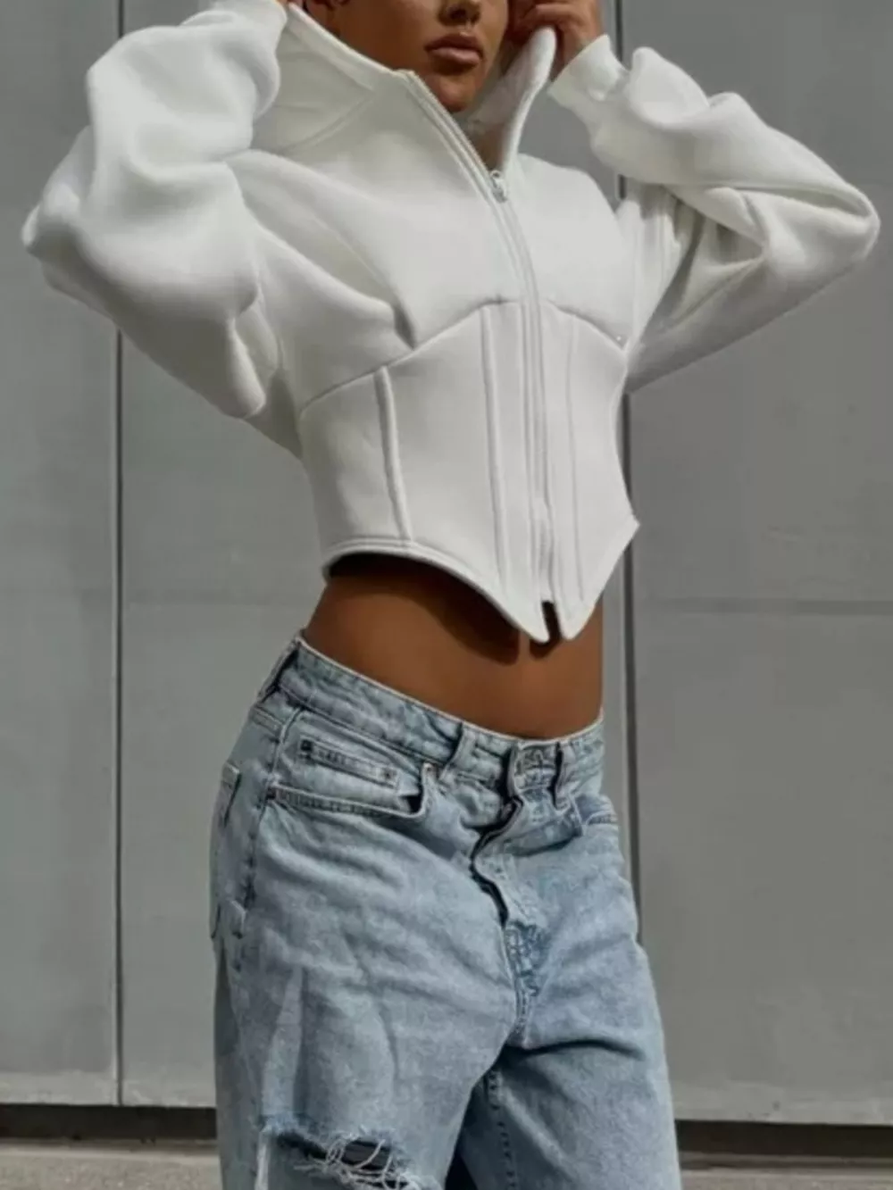 Zip-Up Cropped Hoodie, image 15