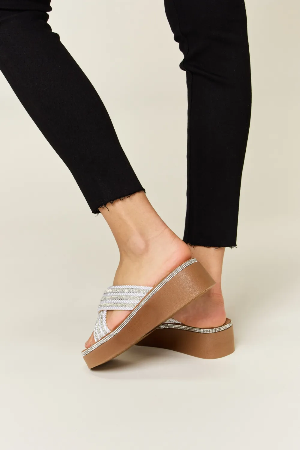 Rhinestone Platform Wedge Sandals, image 2